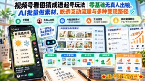 视频号看图猜成语起号玩法｜零基础无真人出镜，AI批量做素材，吃透互动流量与多种变现路径-流年日记
