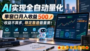 AI实现全自动量化，单窗口月入收益500，收益不算多，稳定靠谱最重要！【揭秘】-流年日记