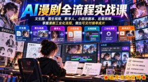 AI漫剧全流程实战课,文生图、图生视频、数字人、小说改剧本、后期剪辑,掌握漫剧工业化流程,做出可交付接单成片-流年日记