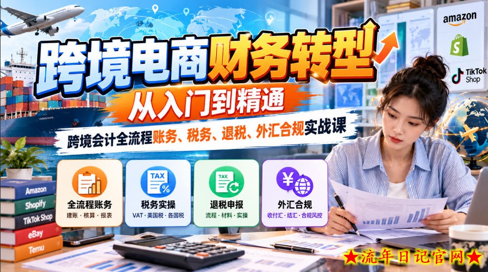 跨境电商财务转型:从入门到精通|跨境会计全流程账务、税务、退税、外汇合规实战课-流年日记