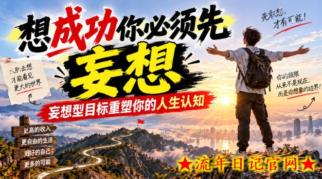 付费文章:想成功你必须先妄想,妄想型目标重塑你的人生认知-流年日记