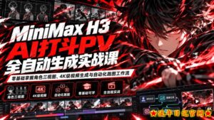 MiniMax H3 AI打斗PV全自动生成实战课：零基础掌握角色三视图、4K级视频生成与自动化跑图工作流-流年日记