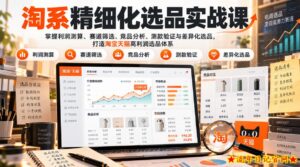货架电商精细化选品实战课：掌握利润测算、赛道筛选、竞品分析、测款验证与差异化选品，打造淘宝天猫高利润选品体系-流年日记