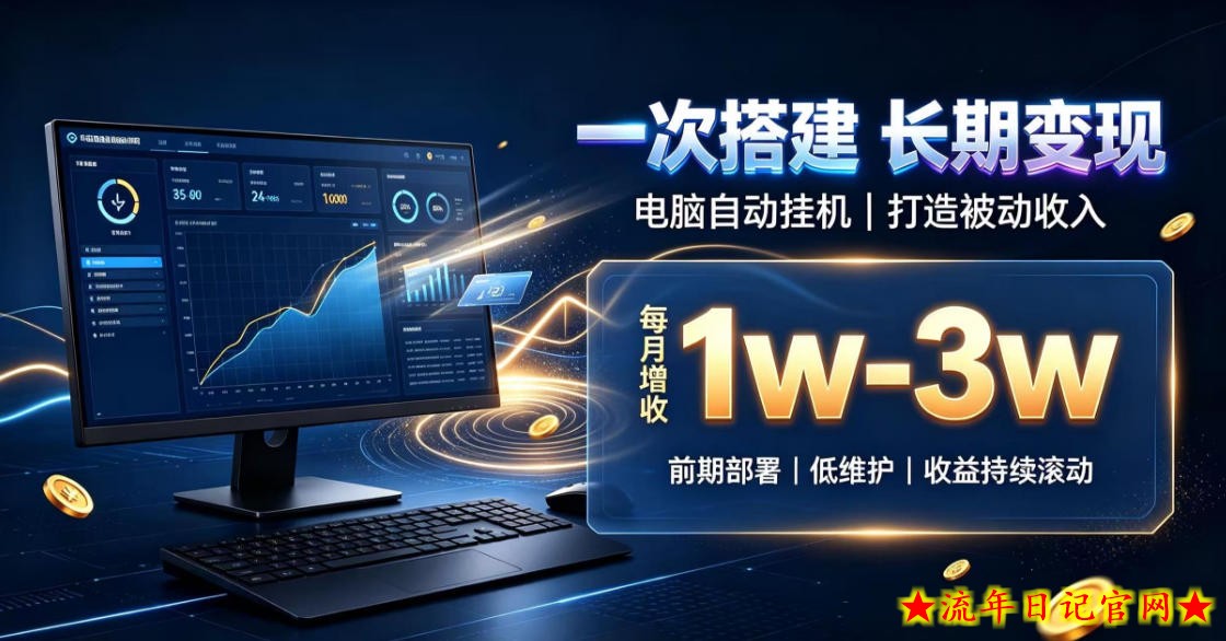 一份投入长期收益，电脑自动挂G类目，搭建被动收入每月增收1w-3w【揭秘】