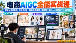 电商AIGC全能实战课:掌握AI商品套图、详情页设计、智能抠图换装、爆款图片复刻、AI视频创作与探店营销-流年日记