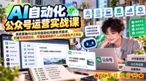 AI自动化公众号运营实战课,系统掌握AI公众号自动化内容创作技术,打造可持续优化、可重复使用的个人AI内容生产工作台-流年日记